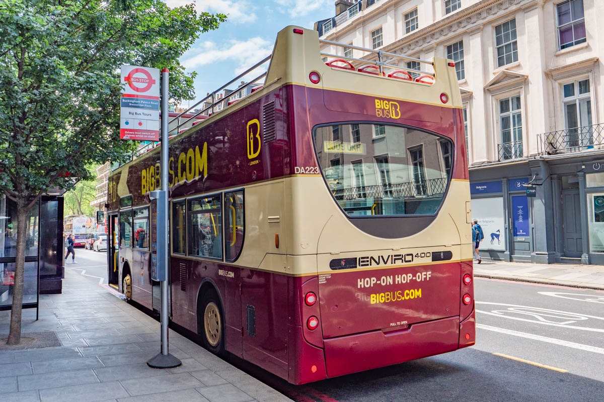 accès au big bus touristique de Londres
