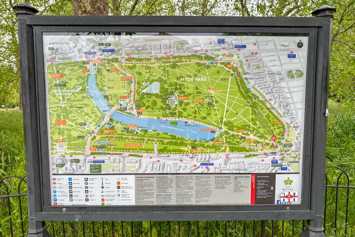plan d'accès à Hyde Park