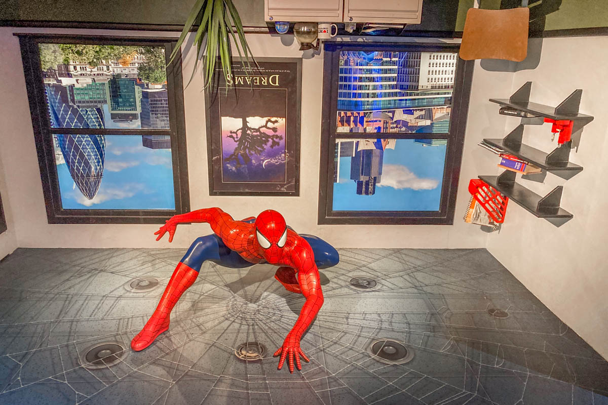 spiderman au musée Madame Tussauds à Londres